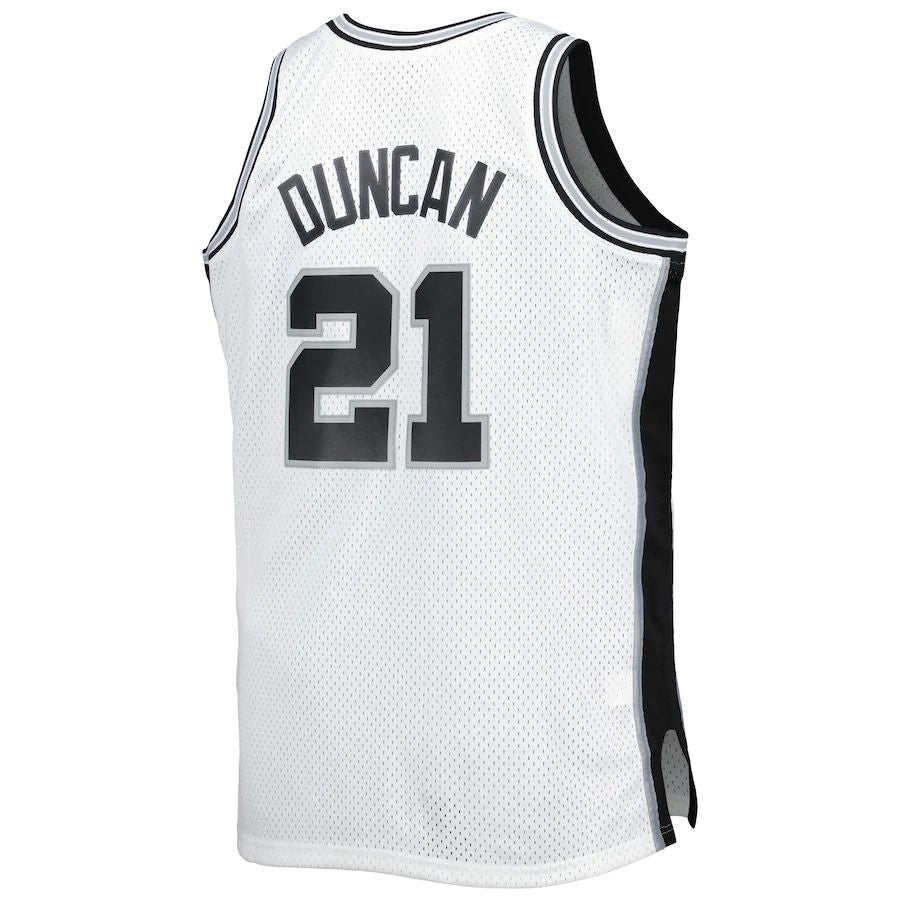 S.Antonio Spurs #21 Tim Duncan Mitchell & Ness Big & Tall Hardwood Classics 1998-99 Swingman Jersey White Stitched American Basketball Jersey - Main View