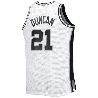 S.Antonio Spurs #21 Tim Duncan Mitchell & Ness Big & Tall Hardwood Classics 1998-99 Swingman Jersey White Stitched American Basketball Jersey - Main View