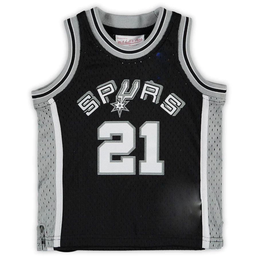 S.Antonio Spurs #21 Tim Duncan Mitchell & Ness Infant Retired Player Jersey Black Stitched American Basketball Jersey - Main View