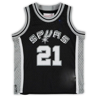 S.Antonio Spurs #21 Tim Duncan Mitchell & Ness Infant Retired Player Jersey Black Stitched American Basketball Jersey - Main View