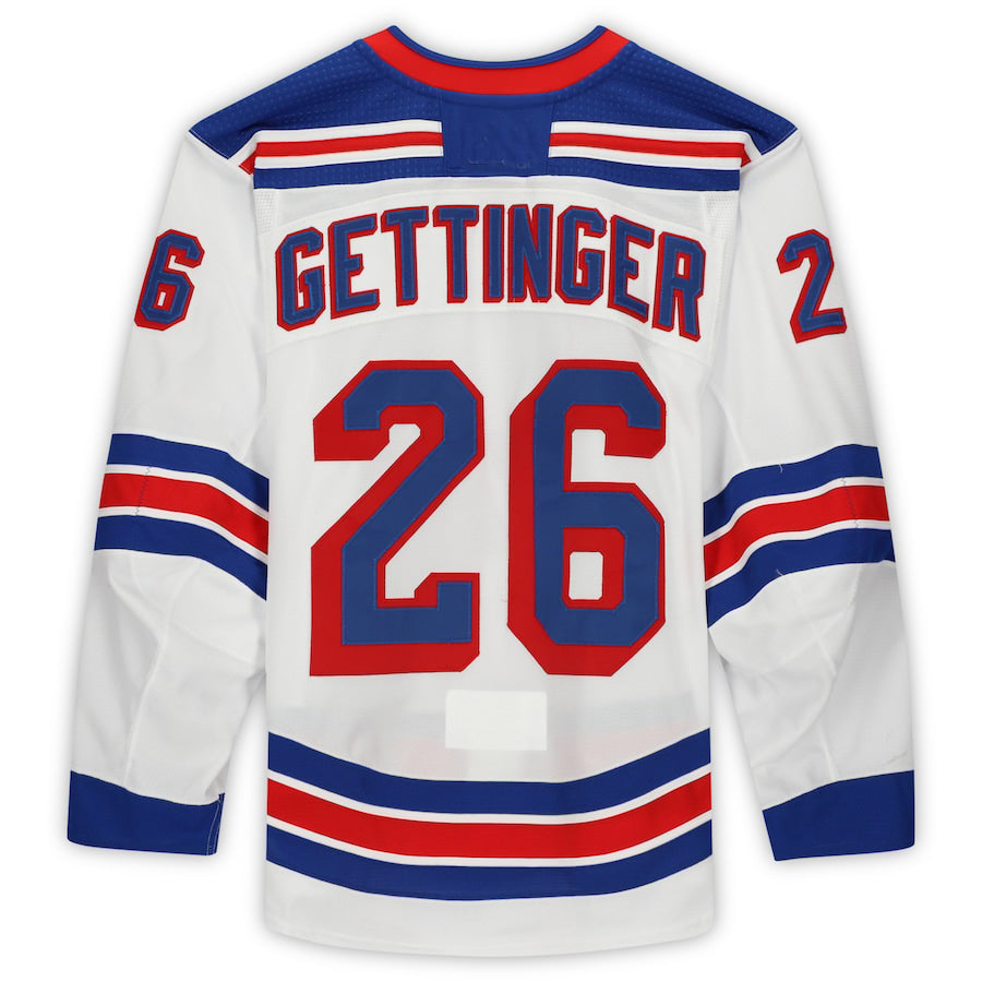 NY.Rangers #26 Tim Gettinger Fanatics Authentic Game-Used White Stitched American Hockey Jerseys - Main View