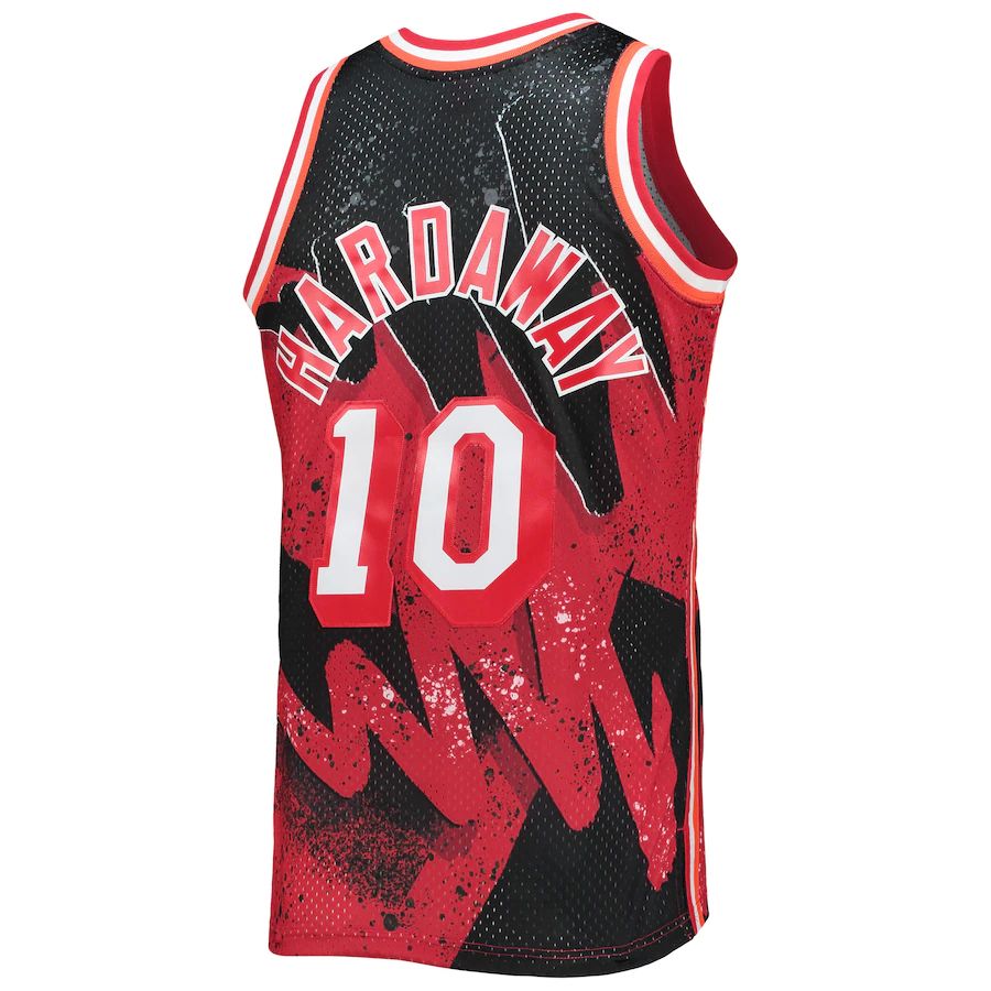 M.Heat #10 Tim Hardaway Mitchell & Ness Hardwood Classics 1996-97 Hyper Hoops Swingman Jersey Scarlet Stitched American Basketball Jersey - Main View