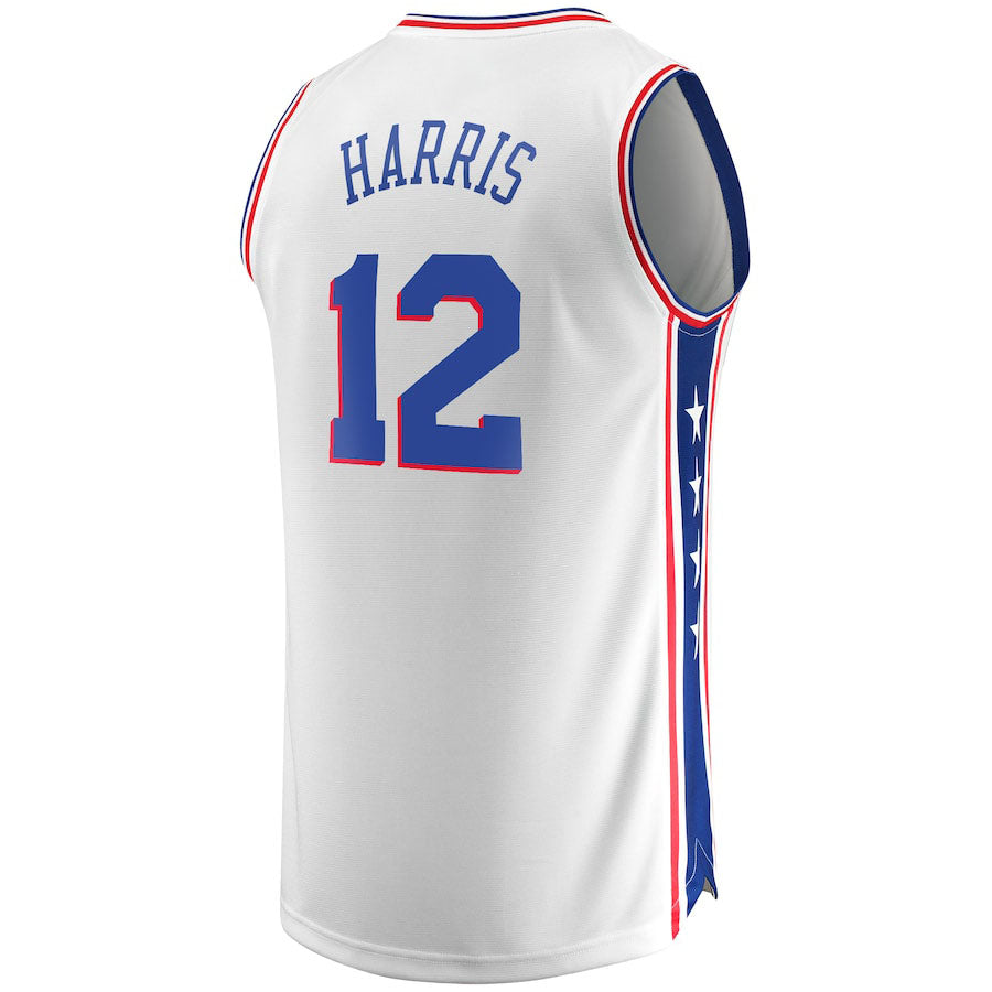 PH.76ers #12 Tobias Harris Fanatics Branded Fast Break Replica Player Team Jersey Association Edition  White Stitched American Basketball Jersey - Main View