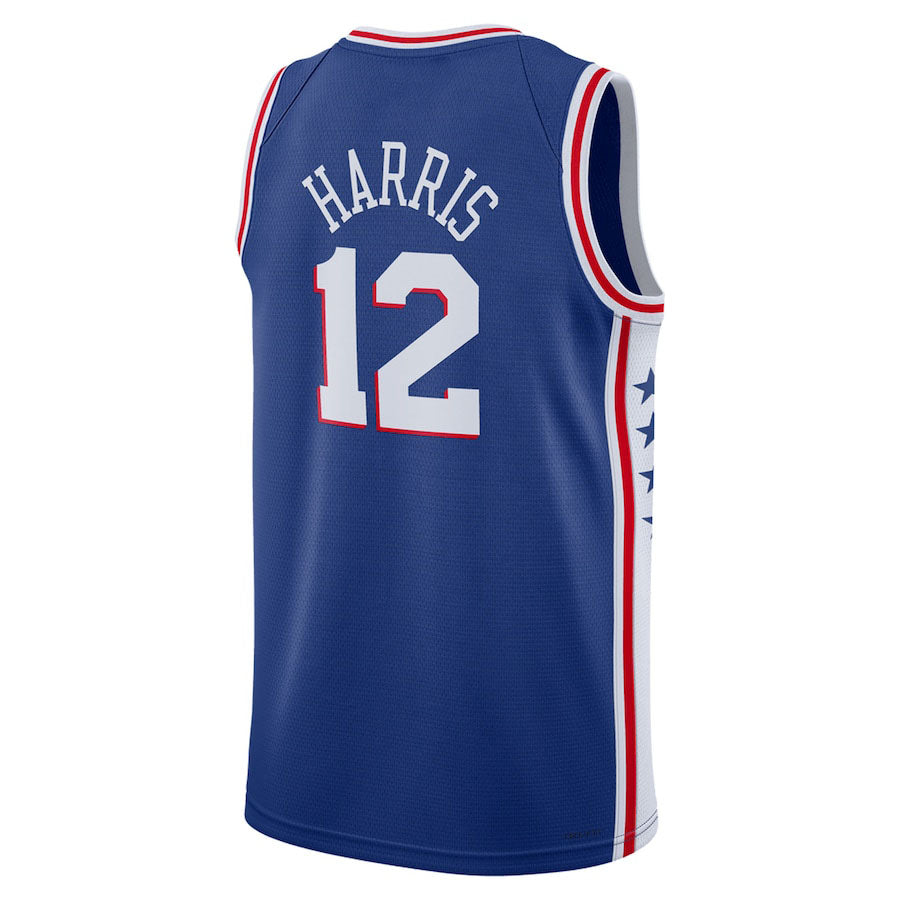 PH.76ers #12 Tobias Harris Unisex 2022-23 Swingman Jersey Icon Edition Royal Stitched American Basketball Jersey - Main View