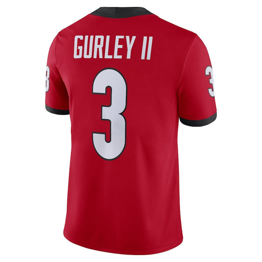 G.Bulldogs #3 Todd Gurley II Alumni Name & Number Game Jersey Red Stitched American College Jerseys - Main View