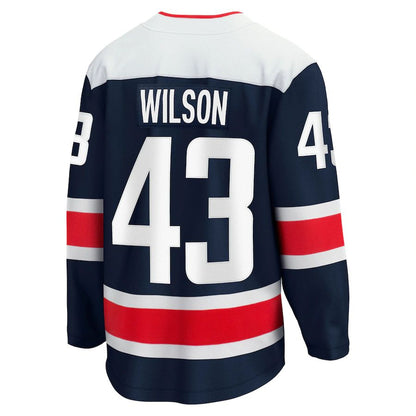 W.Capitals #43 Tom Wilson Fanatics Branded 2020-21 Alternate Premier Breakaway Player Jersey Navy Stitched American Hockey Jerseys - Main View