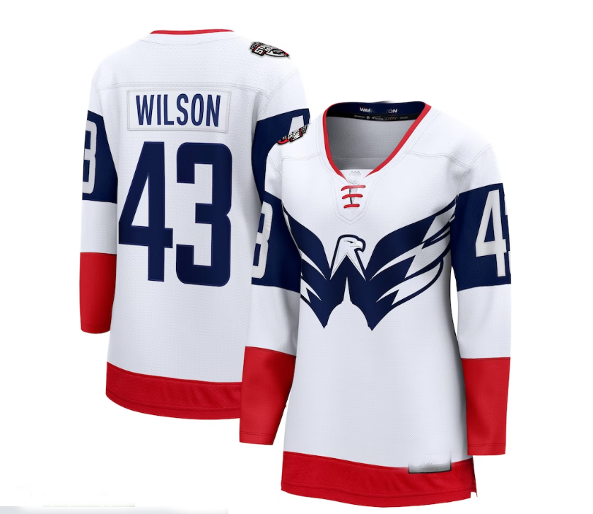 W.Capitals #43 Tom Wilson Fanatics Branded 2023 Stadium Series Breakaway Player Jersey - White Stitched American Hockey Jerseys - Main View