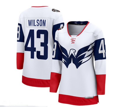 W.Capitals #43 Tom Wilson Fanatics Branded 2023 Stadium Series Breakaway Player Jersey - White Stitched American Hockey Jerseys - Main View