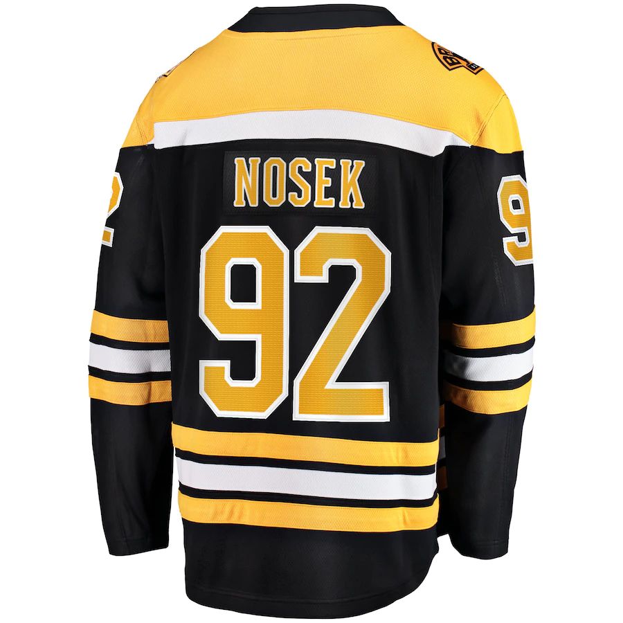 B.Bruins #92 Tomas Nosek Fanatics Branded Home Breakaway Player Jersey Black Stitched American Hockey Jerseys - Main View