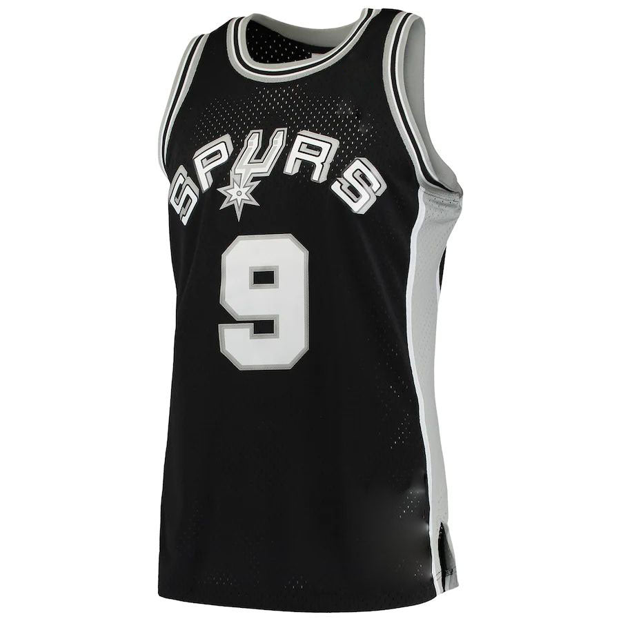 S.Antonio Spurs #9 Tony Parker Mitchell & Ness 2001-02 Hardwood Classics Swingman Jersey Black Stitched American Basketball Jersey - Main View