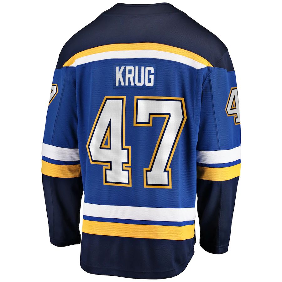 St.L.Blues #47 Torey Krug Fanatics Branded Home Premier Breakaway Player Jersey Blue Stitched American Hockey Jerseys - Main View