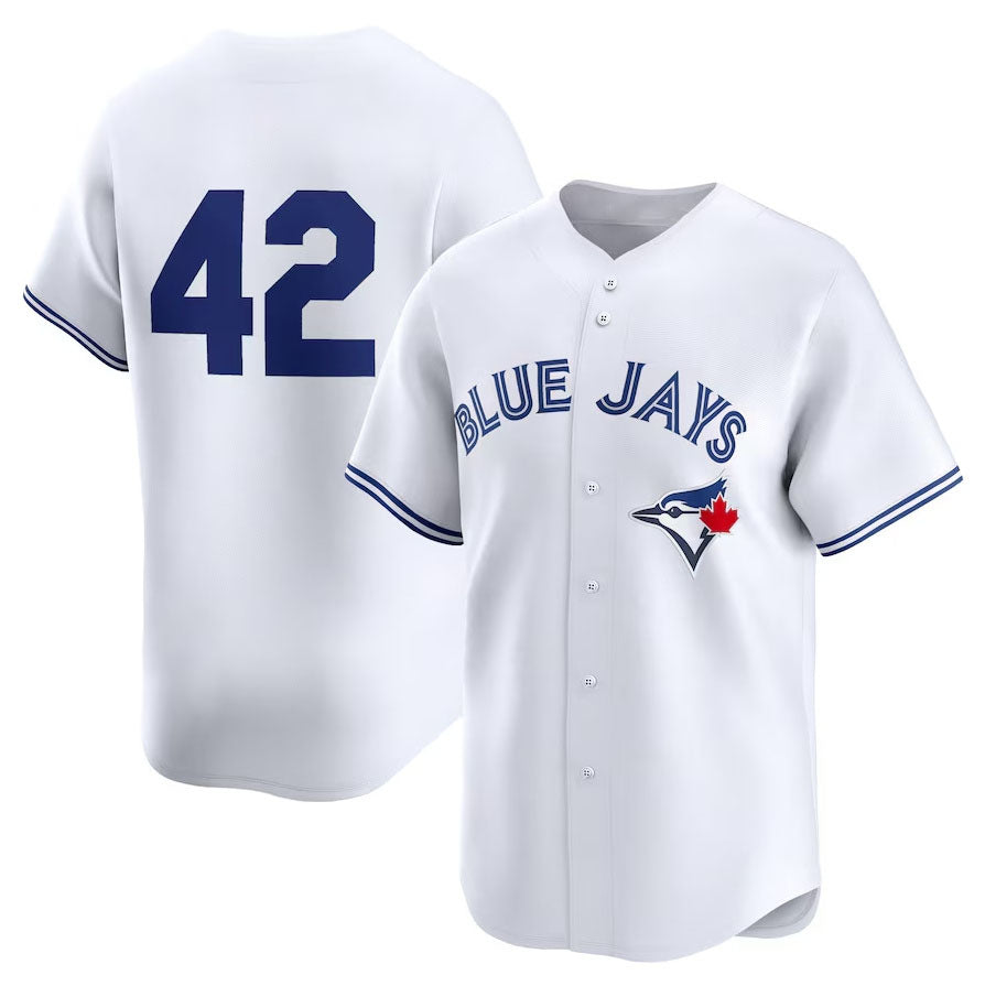 Toronto Blue Jays 2024 #42 Jackie Robinson Day Home Limited Jersey – White Stitches Baseball Jerseys - Main View