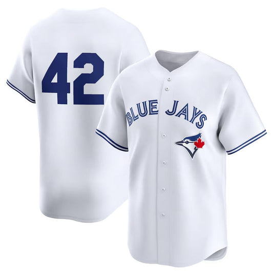 Toronto Blue Jays 2024 #42 Jackie Robinson Day Home Limited Jersey – White Stitches Baseball Jerseys - Main View