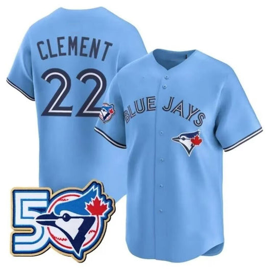 Toronto Blue Jays #22 Ernie Clement 50th Anniversary Alternate Limited Baseball Jersey - Main View