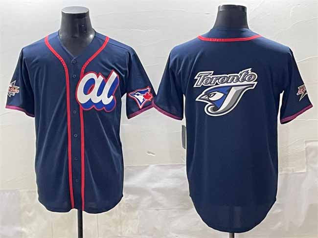 Toronto Blue Jays American League Team Big Logo Navy 2025 All-Star Edition Limited Stitched Baseball Jersey - Main View