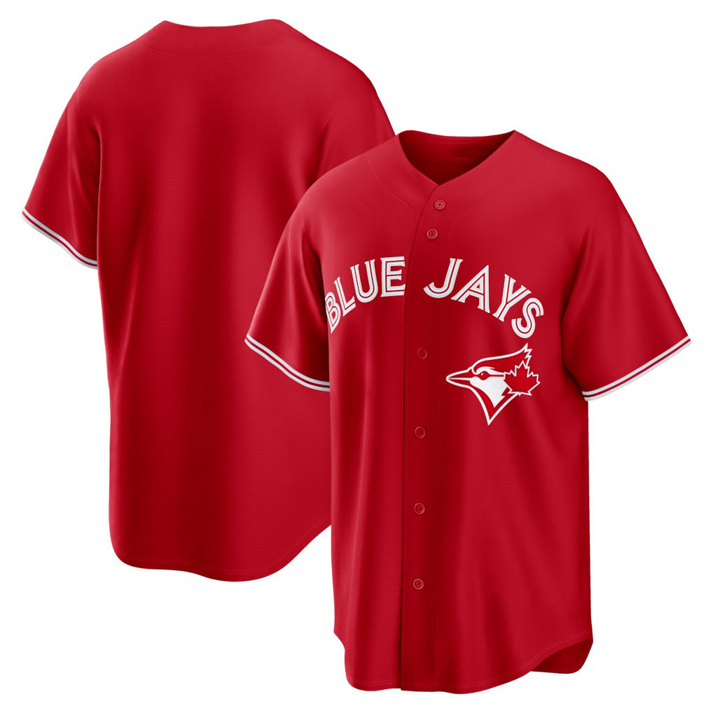 Toronto Blue Jays Red Canada Day Replica Jersey Stitched Baseball Jersey - Main View