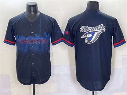 Toronto Blue Jays Team Big Logo Navy 2024 City Connect Limited Stitched Baseball Jersey - Main View