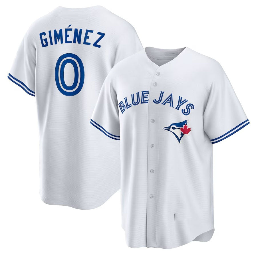 Toronto Blue Jays #0 Andres Gimenez Home Replica Jersey - White Stitched Baseball Jersey - Main View