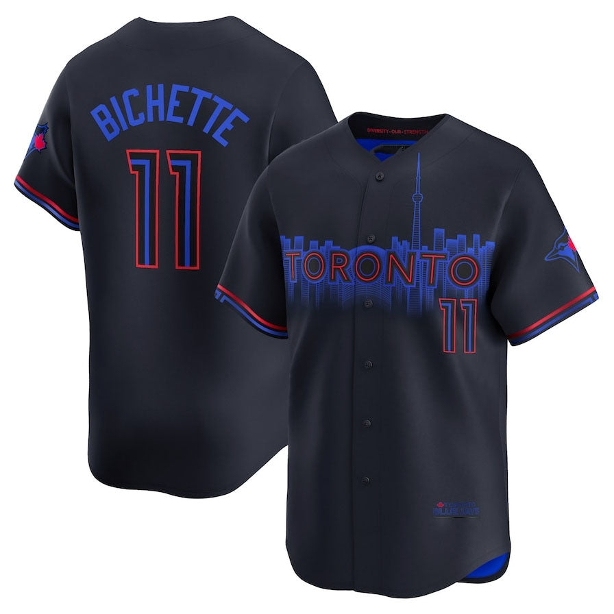 Toronto Blue Jays #11 Bo Bichette 2024 City Connect Limited Player Jersey - Black Baseball Jerseys） - Main View
