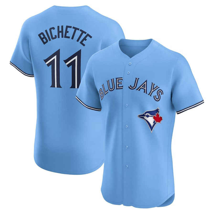 Toronto Blue Jays #11 Bo Bichette Alternate Elite Player Jersey - Powder Blue Stitched Baseball Jersey - Main View