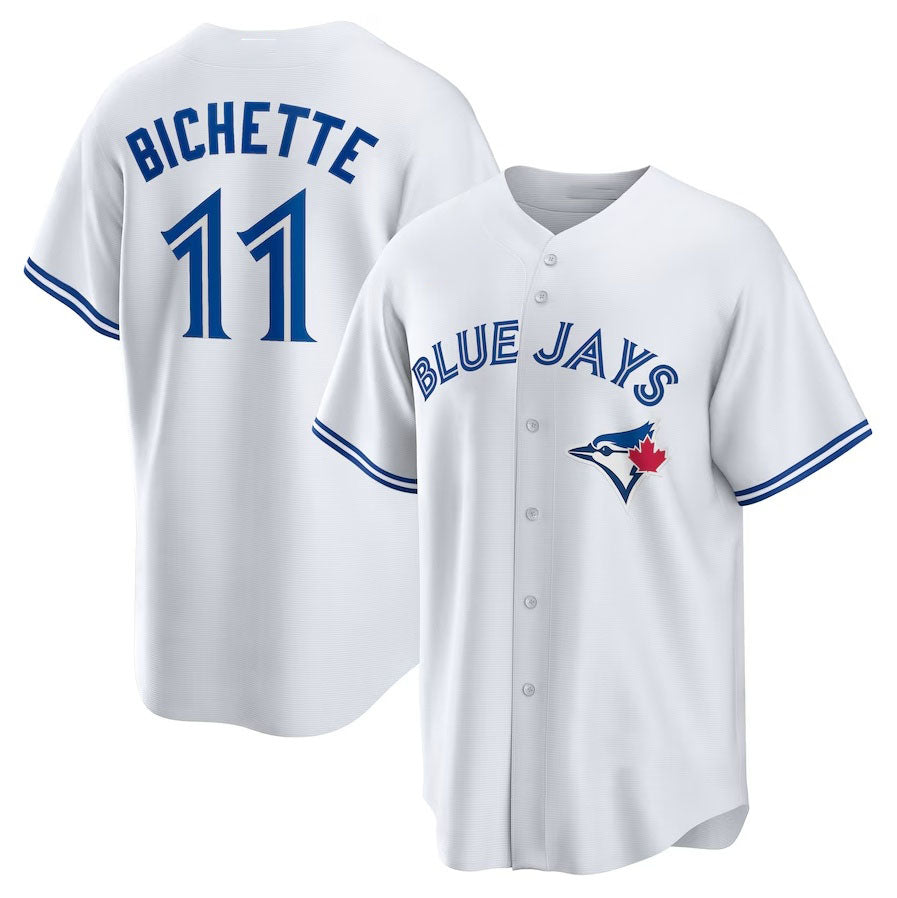 Toronto Blue Jays #11 Bo Bichette Home Replica Jersey - White Stitched Baseball Jersey - Main View
