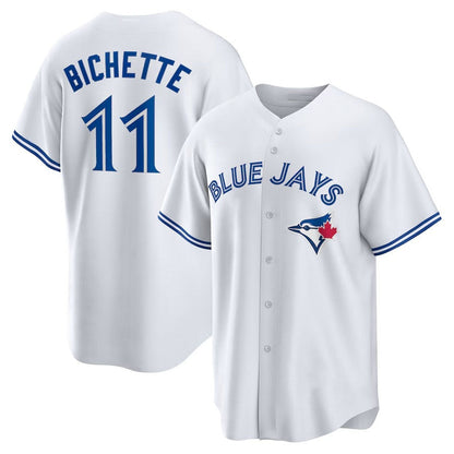 Toronto Blue Jays #11 Bo Bichette Home Replica Jersey - White Stitched Baseball Jersey - Main View