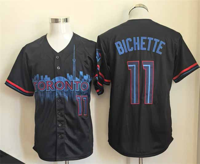 Toronto Blue Jays #11 Bo Bichette Navy 2024 City Connect Limited Stitched Baseball Jersey - Main View