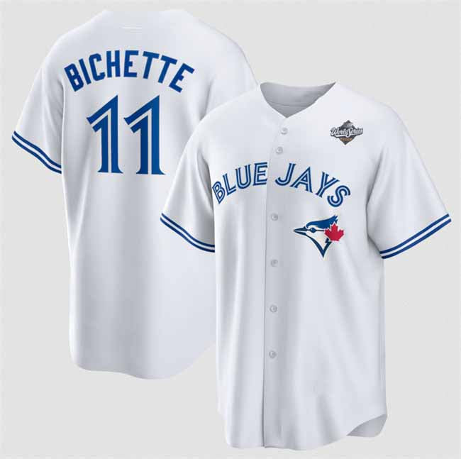 Toronto Blue Jays #11 Bo Bichette White 2025 World Series Home Cool Base Stitched Baseball Jersey - Main View