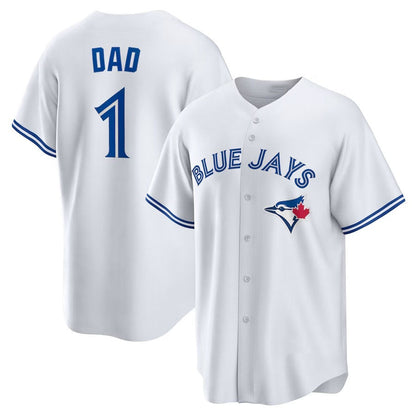 Toronto Blue Jays #1 Dad Home Replica Jersey - White Stitched Baseball Jersey - Main View