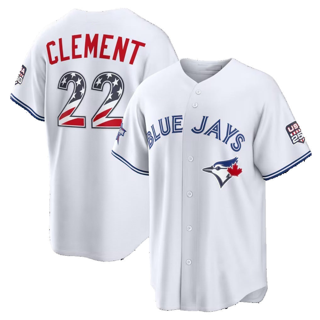 Toronto Blue Jays #22 Ernie Clement 2026 All-Star Edition Stars & Stripes White Stadium Baseball Jersey - Main View