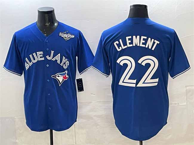 Toronto Blue Jays #22 Ernie Clement Blue 2025 World Series Cool Base Stitched Baseball Jersey - Main View