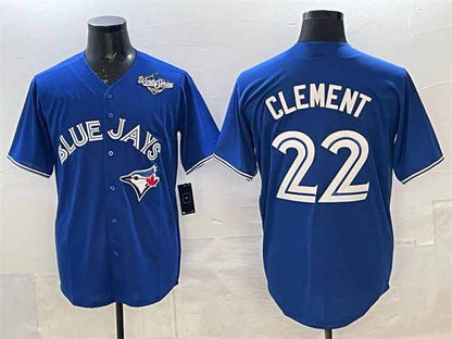 Toronto Blue Jays #22 Ernie Clement Blue 2025 World Series Cool Base Stitched Baseball Jersey - Main View