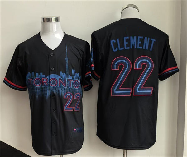 Toronto Blue Jays #22 Ernie Clement Navy 2024 City Connect Limited Stitched Baseball Jersey - Main View