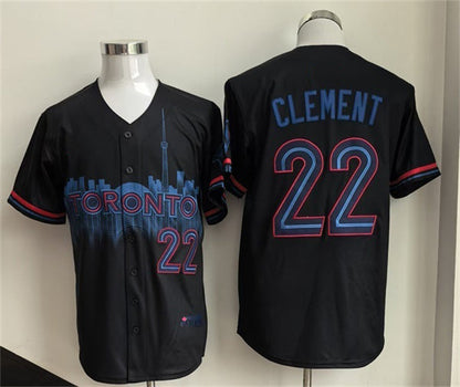 Toronto Blue Jays #22 Ernie Clement Navy 2024 City Connect Limited Stitched Baseball Jersey - Main View