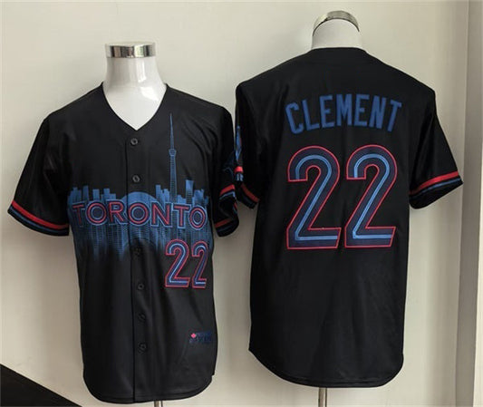 Toronto Blue Jays #22 Ernie Clement Navy 2024 City Connect Limited Stitched Baseball Jersey - Main View