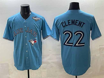 Toronto Blue Jays #22 Ernie Clement Royal 2025 World Series Cool Base Stitched Baseball Jersey - Main View