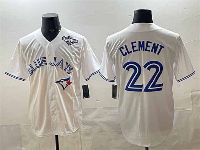 Toronto Blue Jays #22 Ernie Clement White 2025 World Series Home Cool Base Stitched Baseball Jersey - Main View