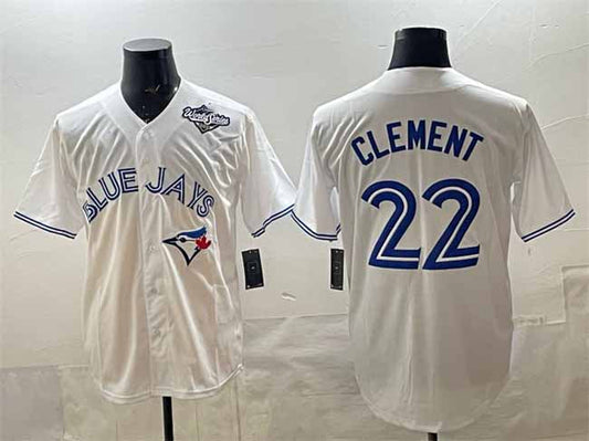 Toronto Blue Jays #22 Ernie Clement White 2025 World Series Home Cool Base Stitched Baseball Jersey - Main View