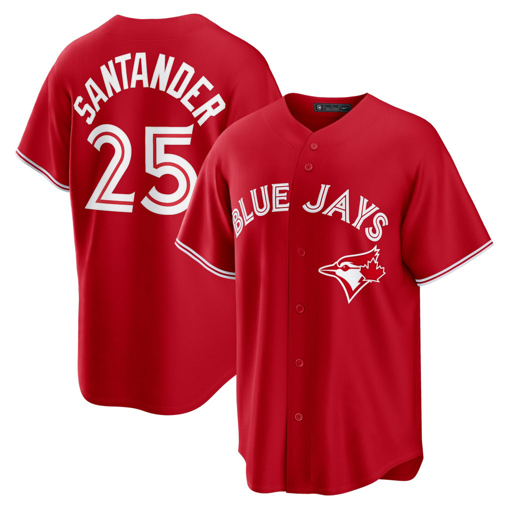 Toronto Blue Jays #25 Anthony Santander Red Canada Day Replica Stitched Baseball Jersey - Main View