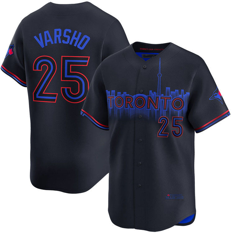 Toronto Blue Jays #25 Daulton Varsho City Connect Limited Jersey Baseball Jersey - Main View