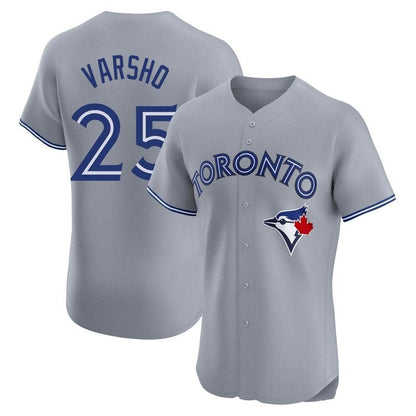 Toronto Blue Jays #25 Daulton Varsho Grey Cool Base Stitched Baseball Jersey - Main View