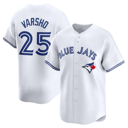 Toronto Blue Jays #25 Daulton Varsho Home Limited Player Jersey - White Stitched Baseball Jersey - Main View