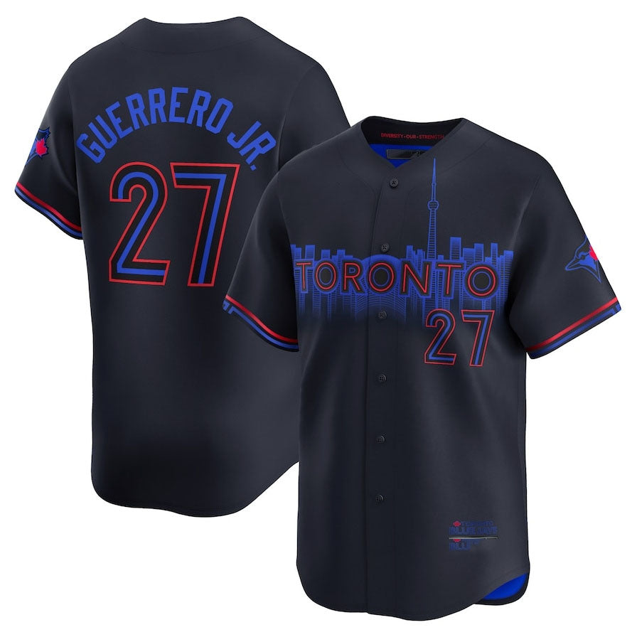 Toronto Blue Jays #27 Vladimir Guerrero Jr. 2024 City Connect Limited Player Jersey - Black Baseball Jerseys - Main View