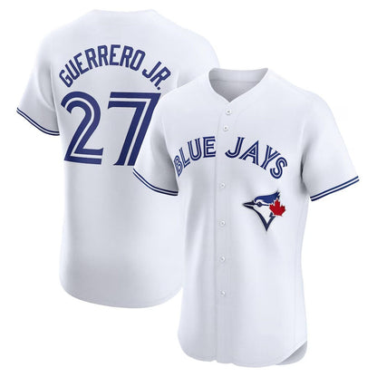 Toronto Blue Jays #27 Vladimir Guerrero Jr. Home Elite Player Jersey - White Stitched Baseball Jersey - Main View