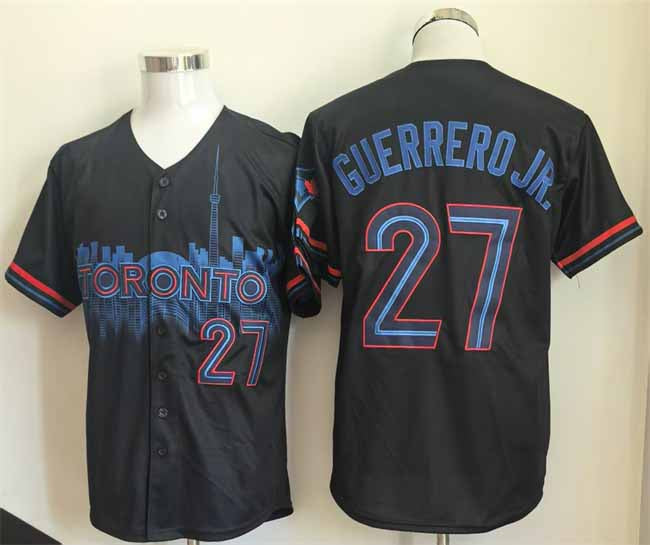 Toronto Blue Jays #27 Vladimir Guerrero Jr. Navy 2024 City Connect Limited Stitched Baseball Jersey - Main View
