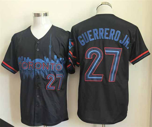 Toronto Blue Jays #27 Vladimir Guerrero Jr. Navy 2024 City Connect Limited Stitched Baseball Jersey - Main View