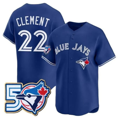Toronto Blue Jays #27 Vladimir Guerrero Jr. Royal 50th Anniversary Alternate Limited Baseball Jersey - Main View