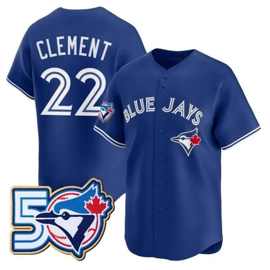 Toronto Blue Jays #27 Vladimir Guerrero Jr. Royal 50th Anniversary Alternate Limited Baseball Jersey - Main View