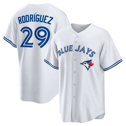 Toronto Blue Jays #29 Yariel Rodriguez Home Replica Jersey - White Stitched Baseball Jersey - Main View