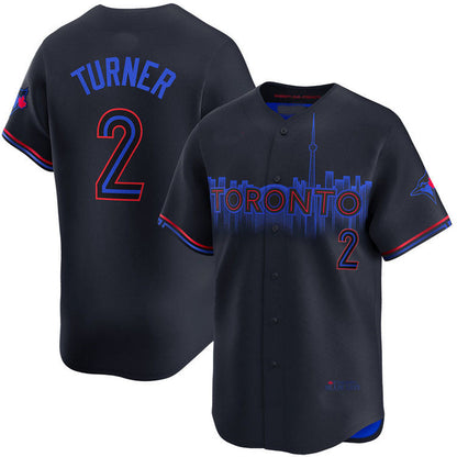 Toronto Blue Jays #2 Justin Turner City Connect Limited Jersey Baseball Jersey - Main View